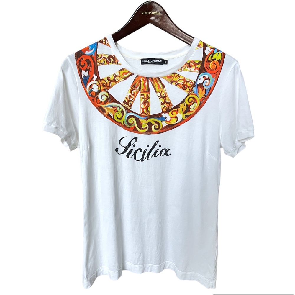 Dolce & Gabbana D&G Sicilia 100%Cotton graphic tee Women’s M made in Italy